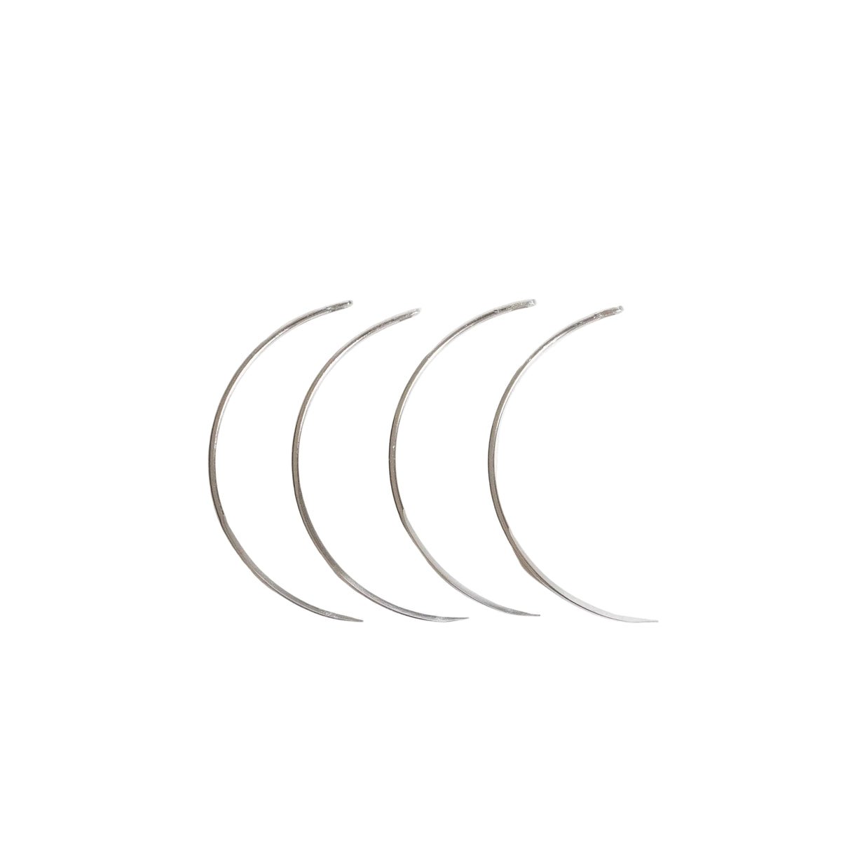 Curved weaving needle for hand-tied hair extension installs