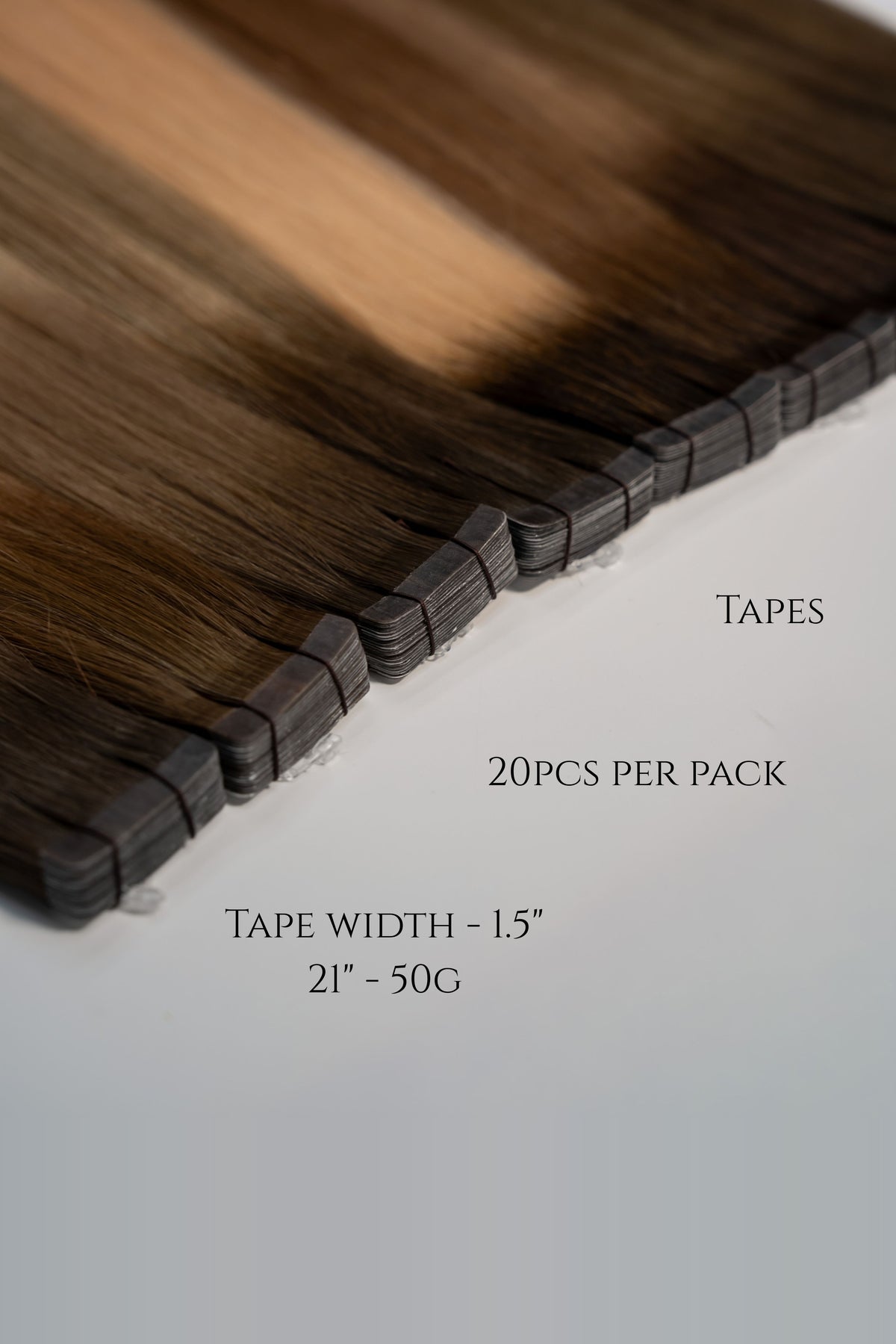 Tape-In - 20pcs per pack, tape width 1.5", 21" - 50g