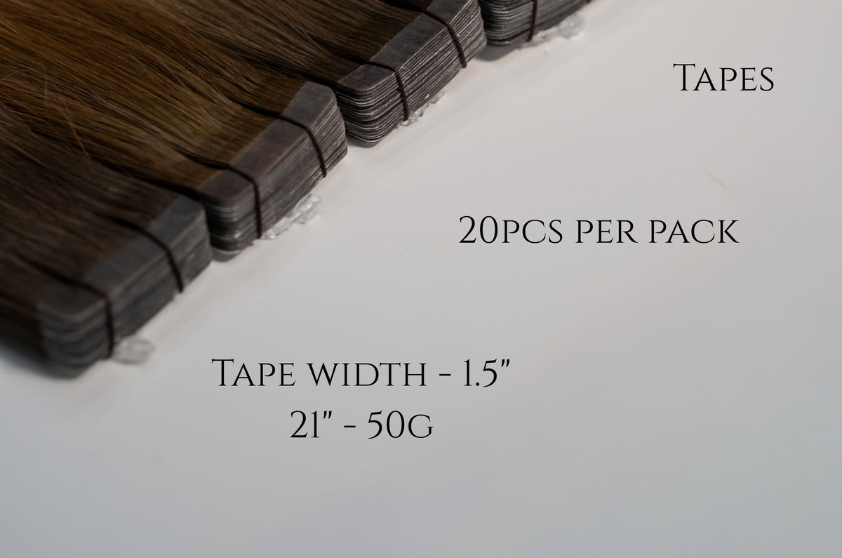 Tape-In - 20pcs per pack, tape width 1.5", 21" - 50g
