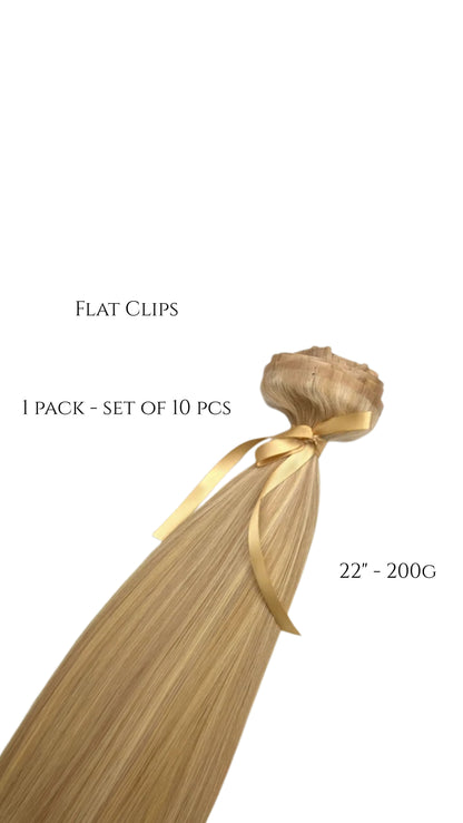 Flat Clips - 1 pack - set of 10 pcs per pack, 22" - 200g