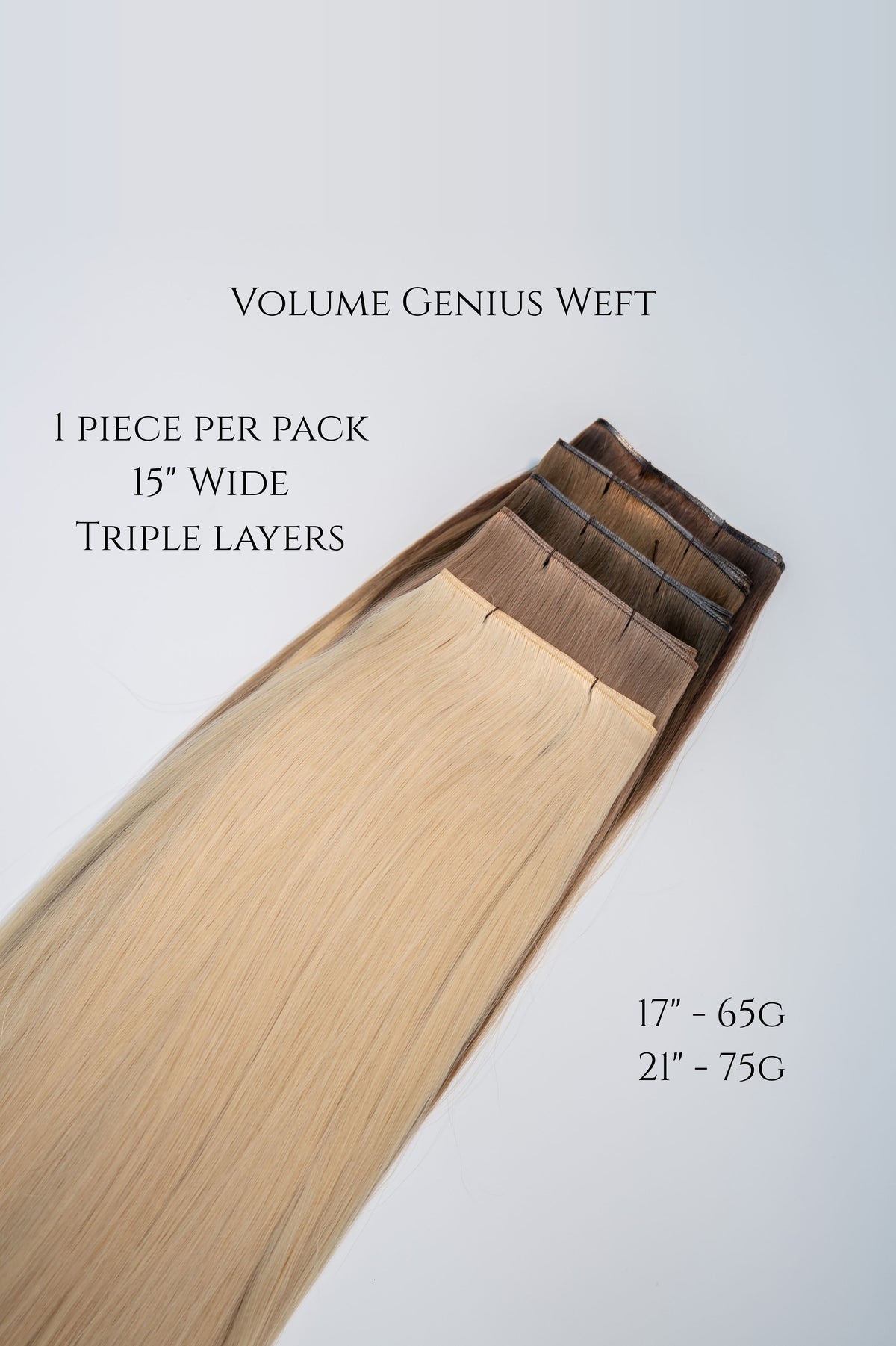 Volume Genius Weft - 1 piece per pack, 15" wide, triple layers, 17" - 65g, 21" - 75g